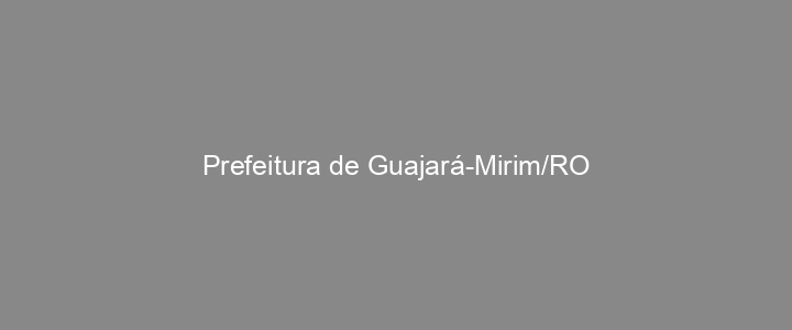 Provas Anteriores Prefeitura de Guajará-Mirim/RO